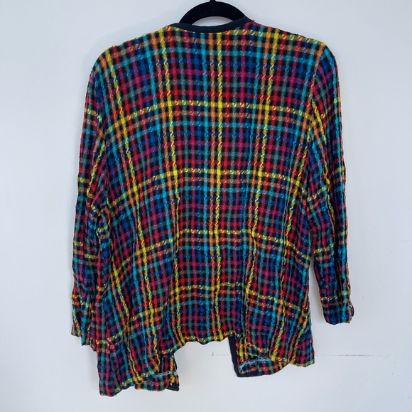 Colored patchwork jacket with black buttons (fits like a M) - Picture 3 of 4